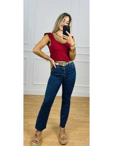Jeans pierna ancha desflecado
