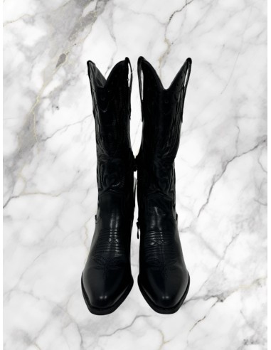 Bota cowboy negra bordada