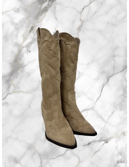 Bota alta antelina cowboy