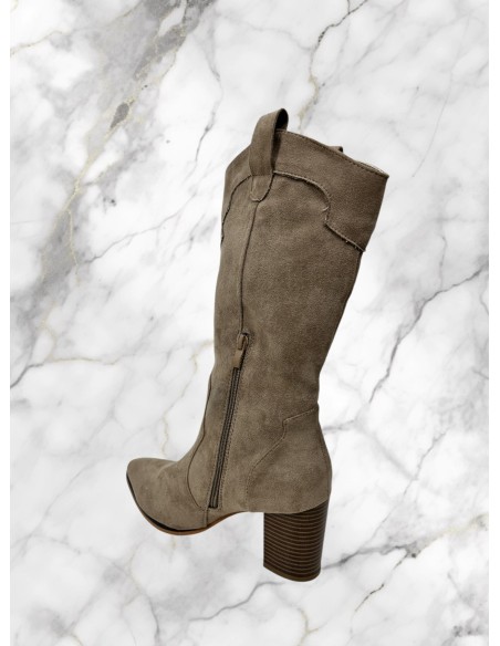 Bota alta antelina cowboy
