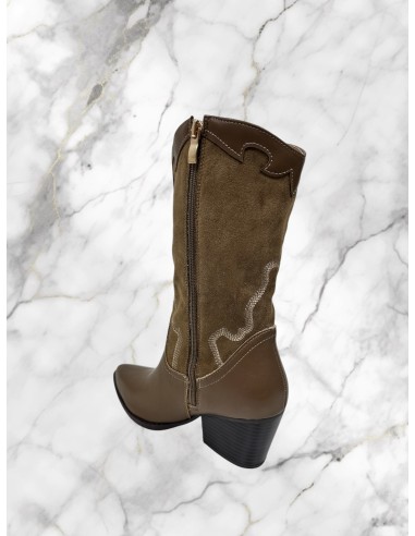 Bota cowboy polipiel/antelina