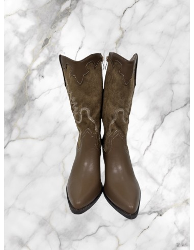 Bota cowboy polipiel/antelina
