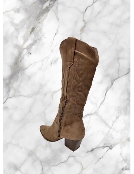 Bota cowboy antelina bordados