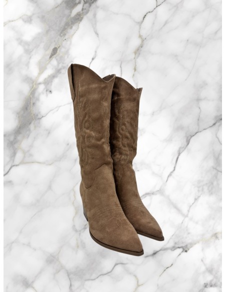 Bota cowboy antelina bordados