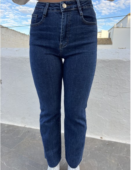 Jeans pierna ancha desflecado