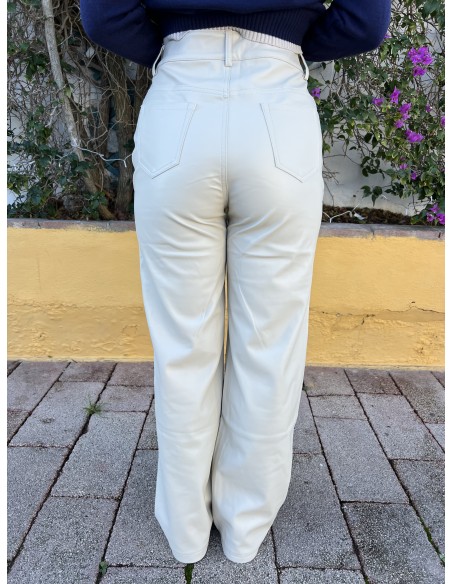 Pantalon recto polipiel