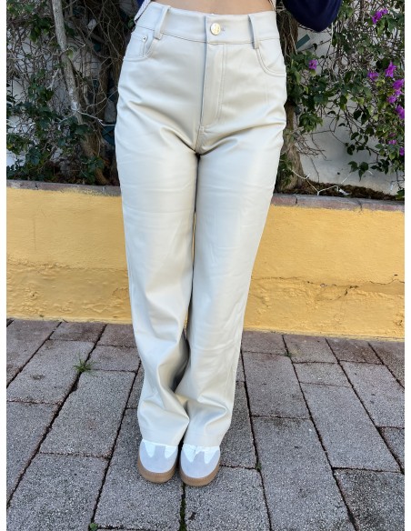 Pantalon recto polipiel