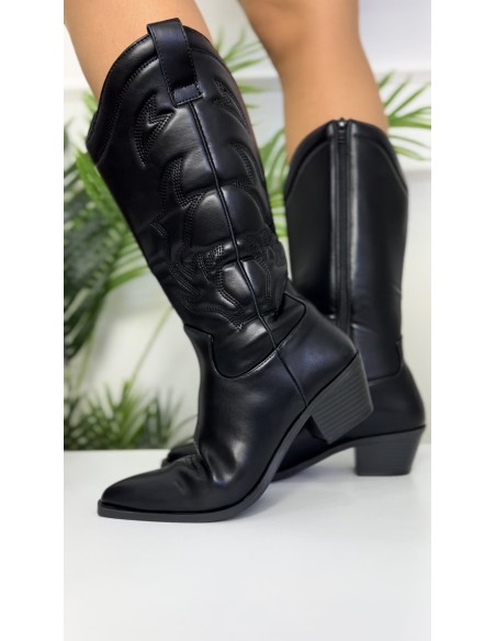 Bota cowboy polipiel relieve