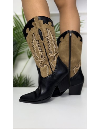 Bota cowboy bicolor