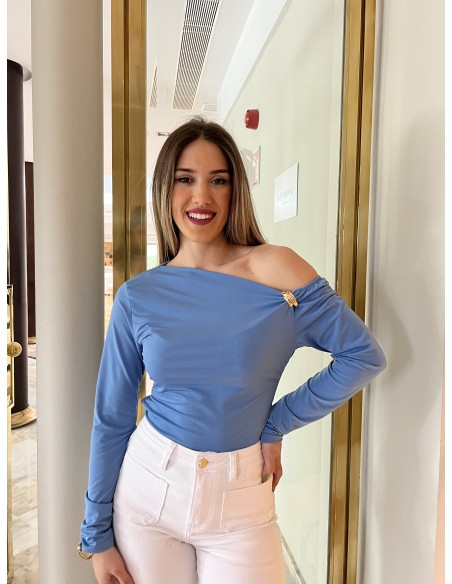 Body hombro caido detalle dorado