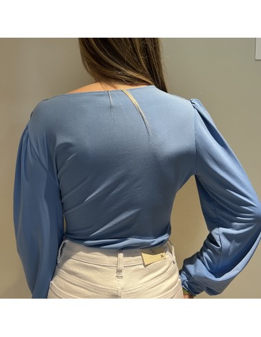 Body manga larga escote V