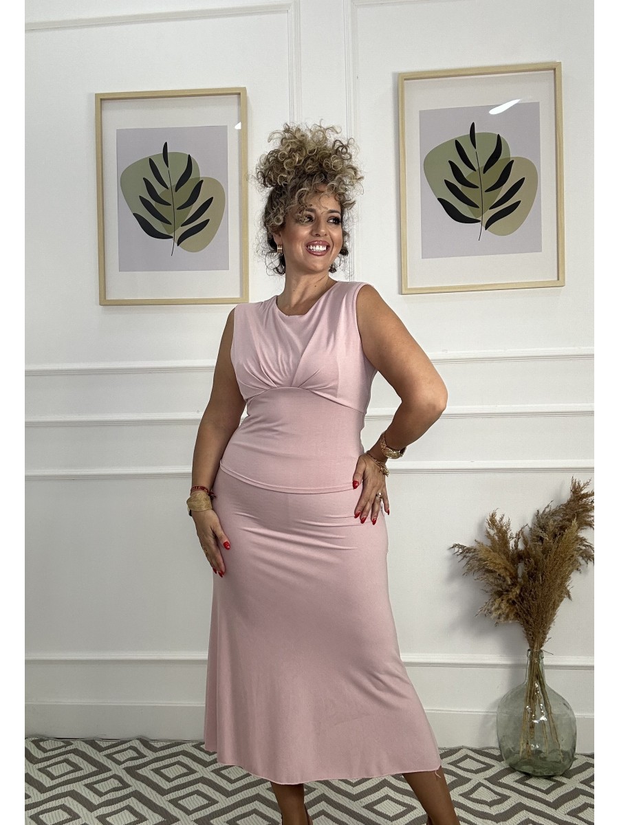 Blusa tirante ancho escote fruncido