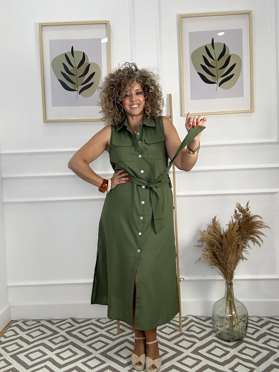 Vestido camisero tirantes