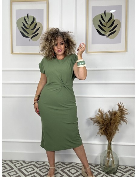 Vestido largo frunce cintura