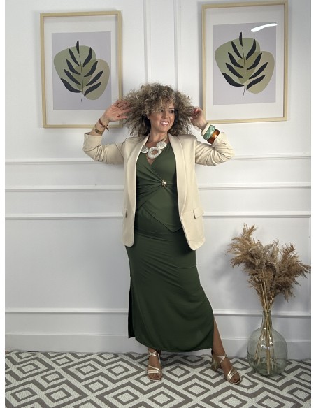 Blusa cruzada broche dorado