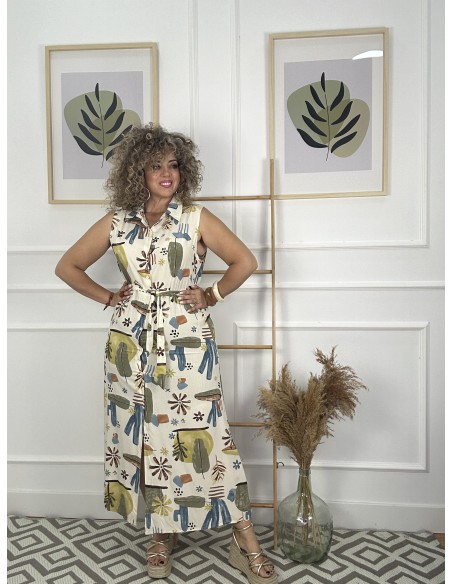 Vestido camisero cactus