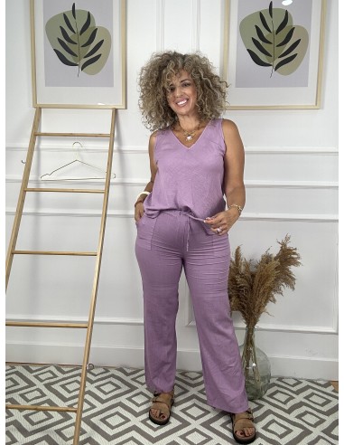 Pantalón lino bolsillos cordon