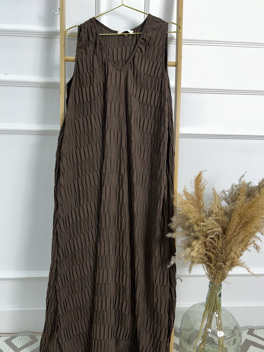 Vestido largo plisado vuelo