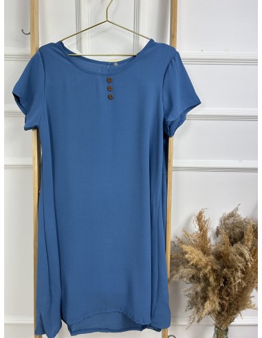 Vestido manga corta botones