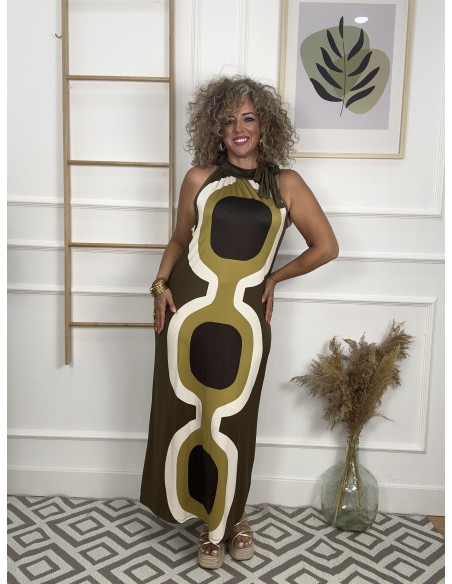 Vestido estampado lazada