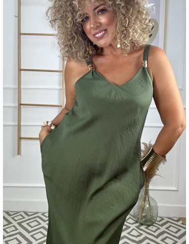 Vestido largo abalorio tirantas