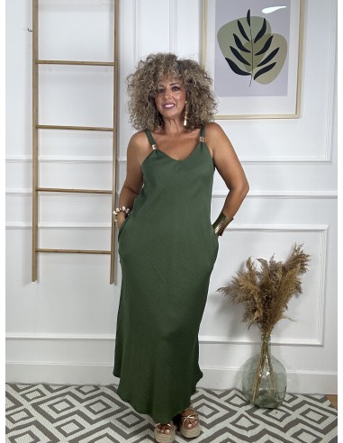 Vestido largo abalorio tirantas