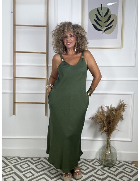 Vestido largo abalorio tirantas