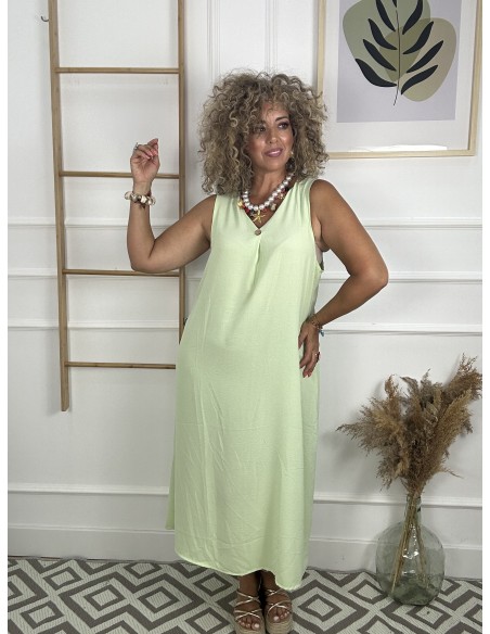 Vestido boton madera