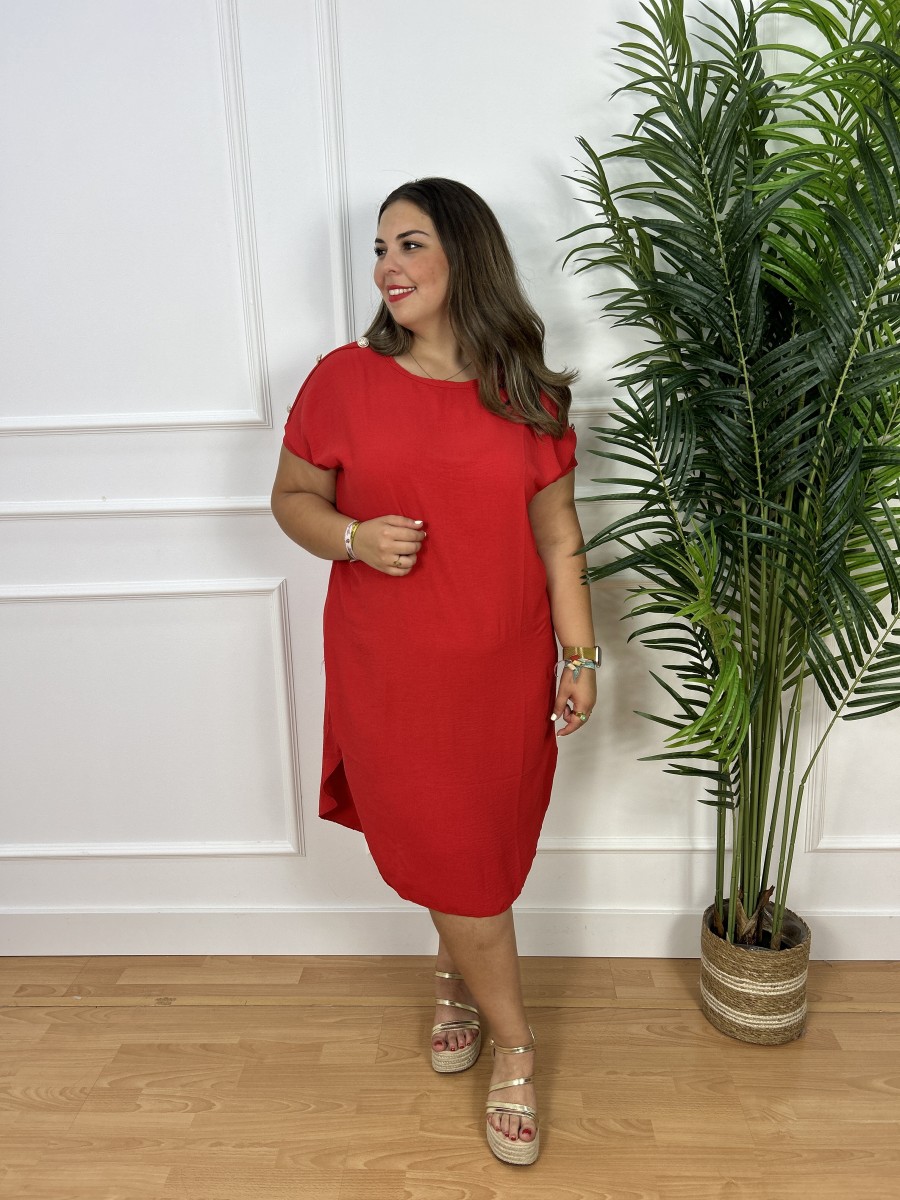 Vestido largo fluido botones 2