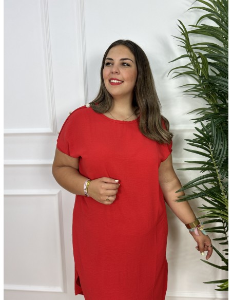 Vestido largo fluido botones