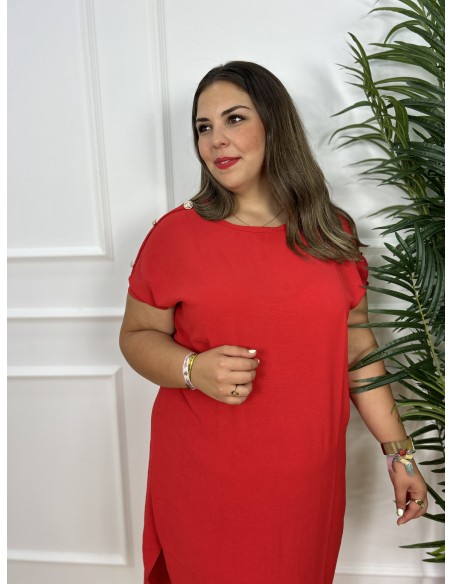 Vestido largo fluido botones