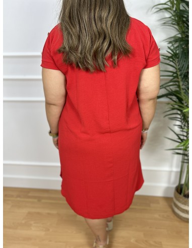 Vestido largo fluido botones