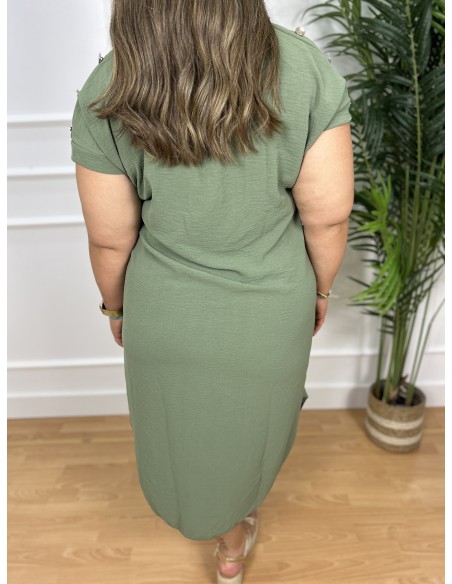 Vestido fluido botones manga