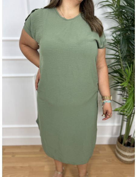 Vestido fluido botones manga