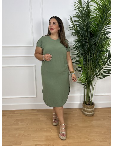 Vestido fluido botones manga